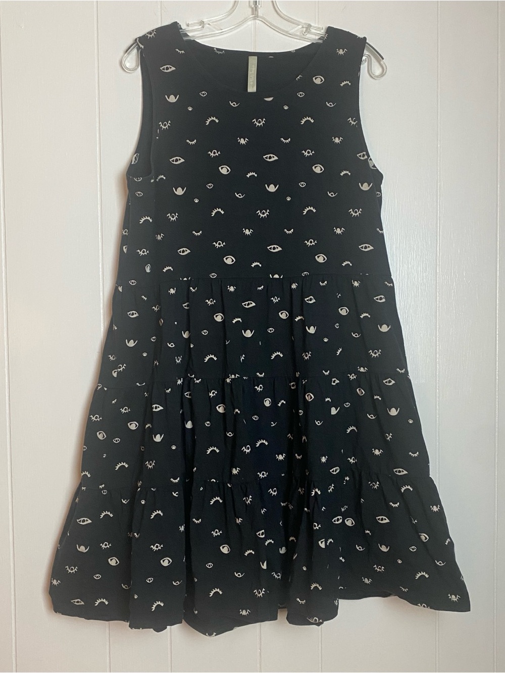 Mata Traders Black Onyx Eyes Bellini Tiered Organic Cotton Dress SKU A129